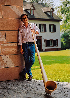 Martin Roos mit Alphorn